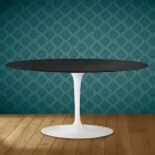 Mesa de centro Saarinen Tulip, oval, 41 cm de altura, cerâmica Domoos, fabricada na Itália - cor escarlate Viadurini