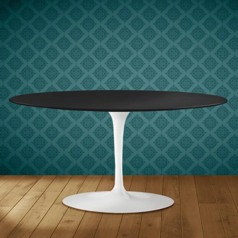 Mesa de centro Saarinen Tulip, oval, 41 cm de altura, cerâmica Domoos, fabricada na Itália - cor escarlate Viadurini