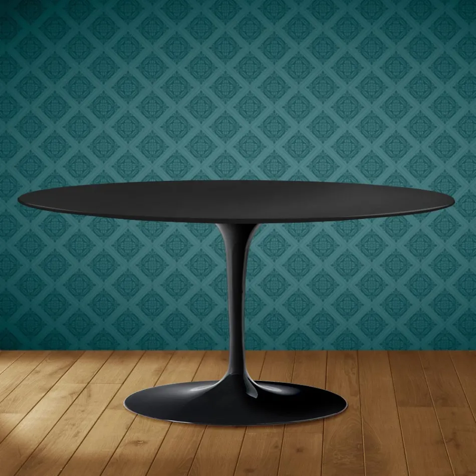 Mesa de centro Saarinen Tulip, oval, 41 cm de altura, cerâmica Domoos, fabricada na Itália - cor escarlate Viadurini