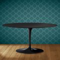 Mesa de centro Saarinen Tulip, oval, 41 cm de altura, cerâmica Domoos, fabricada na Itália - cor escarlate