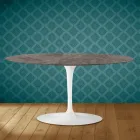 Mesa de centro oval Tulip Saarinen H 41 em cerâmica Kira fabricada na Itália - Escarlate Viadurini