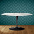 Mesa de centro Saarinen Tulip, oval, 41 cm de altura, cerâmica brilhante, fabricada na Itália - Scarlet