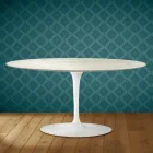 Mesa de centro Saarinen Tulip, oval, 41 cm de altura, cerâmica Marmorio, fabricada na Itália - Scarlet Viadurini