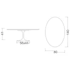 Mesa de centro Saarinen Tulip, oval, 41 cm de altura, cerâmica Marmorio, fabricada na Itália - Scarlet Viadurini
