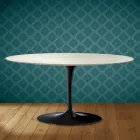 Mesa de centro Saarinen Tulip, oval, 41 cm de altura, cerâmica Marmorio, fabricada na Itália - Scarlet Viadurini