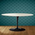 Mesa de centro Saarinen Tulip, oval, 41 cm de altura, cerâmica Marmorio, fabricada na Itália - Scarlet