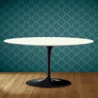 Mesa de centro Saarinen Tulip, oval, 41 cm de altura, cerâmica Moonè, fabricada na Itália - cor escarlate Viadurini