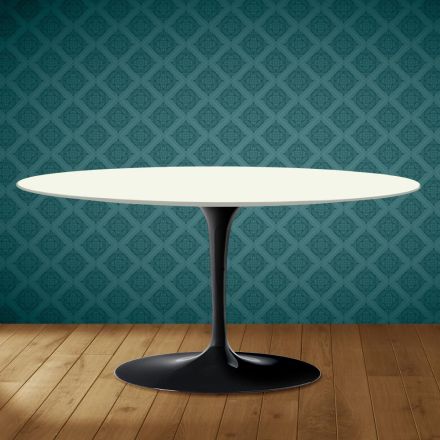 Mesa de centro Saarinen Tulip, oval, 41 cm de altura, cerâmica Moonè, fabricada na Itália - cor escarlate Viadurini