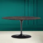 Mesa de centro oval Tulip Saarinen H 41 em cerâmica Noir Desire fabricada na Itália - Escarlate Viadurini