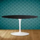 Mesa de centro oval Tulip Saarinen H 41 em cerâmica Sirius fabricada na Itália - Escarlate Viadurini