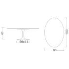 Mesa de centro oval Tulip Saarinen H 41 em cerâmica Sirius fabricada na Itália - Escarlate Viadurini