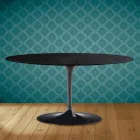 Mesa de centro oval Tulip Saarinen H 41 em cerâmica Sirius fabricada na Itália - Escarlate Viadurini