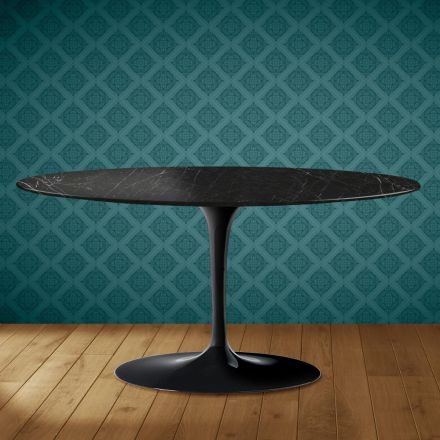 Mesa de centro oval Tulipa Saarinen, 41 cm de altura, em cerâmica Somnia, fabricada na Itália - cor Scarlet Viadurini