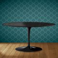 Mesa de centro oval Tulipa Saarinen, 41 cm de altura, em cerâmica Somnia, fabricada na Itália - cor Scarlet