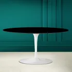 Mesa de centro oval Tulip Saarinen H 41 em preto absoluto feito na Itália - Escarlate Viadurini