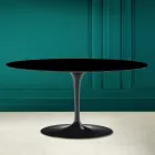 Mesa de centro oval Tulip Saarinen H 41 em preto absoluto feito na Itália - Escarlate Viadurini