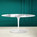 Mesa de centro oval Tulip Saarinen H 41 em Statuary Altissimo Made in Italy - Escarlate