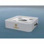 Mesa de centro - bandeja flutuante design faux leather náutico Trona Viadurini