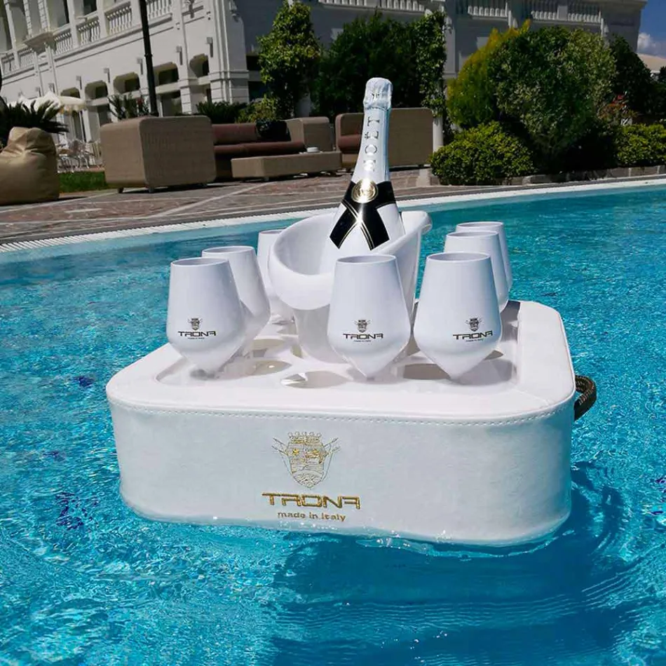 Bandeja de piscina flutuante design moderno Trona, fabricada na Itália Viadurini