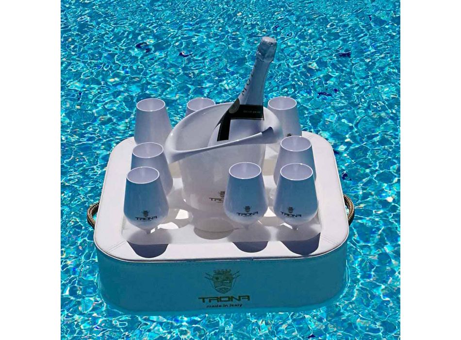 Bandeja de piscina flutuante design moderno Trona, fabricada na Itália Viadurini