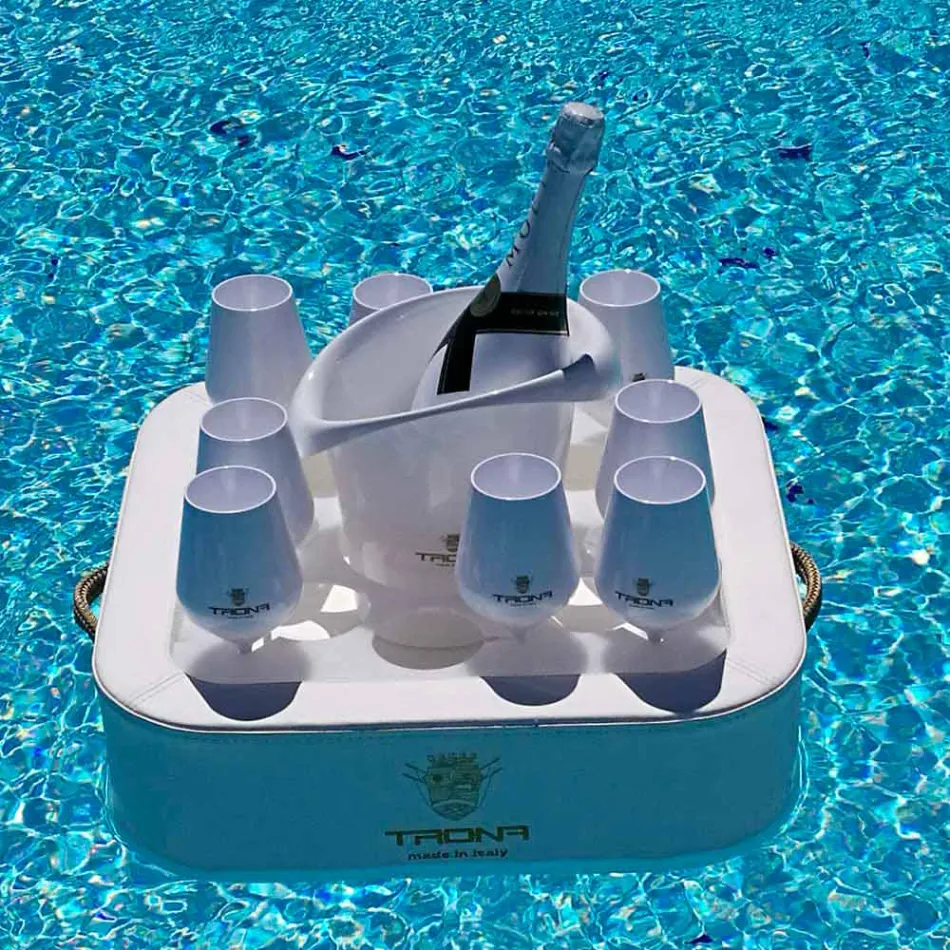 Bandeja de piscina flutuante design moderno Trona, fabricada na Itália Viadurini