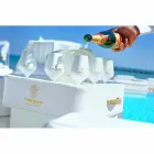 Mesa de café - bandeja flutuante de couro sintético e plexiglas náutico Trona Viadurini