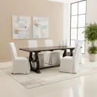 Mesa de madeira de pinho 200x100 cm com base em acabamento envelhecido - Aieta Viadurini