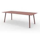 Mesa de alumínio para exterior 220x100 cm em diferentes acabamentos - Resplandecente Viadurini