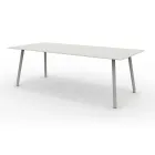 Mesa de alumínio para exterior 220x100 cm em diferentes acabamentos - Resplandecente Viadurini