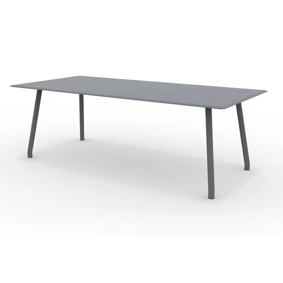 Mesa de alumínio para exterior 220x100 cm em diferentes acabamentos - Resplandecente Viadurini