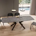 Mesa de Barril Extensível até 240 ou 280 cm em HPL e Metal - Presente Viadurini