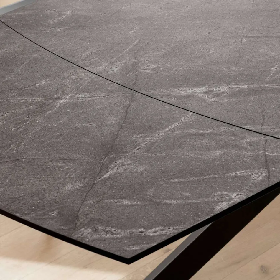 Mesa de Barril Extensível até 240 ou 280 cm em HPL e Metal - Presente Viadurini