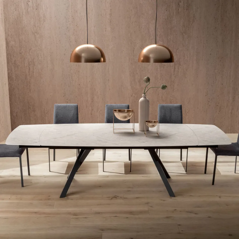 Mesa de Barril Extensível para 240 ou 280 cm em HPL Estratificado - Dialogo Viadurini