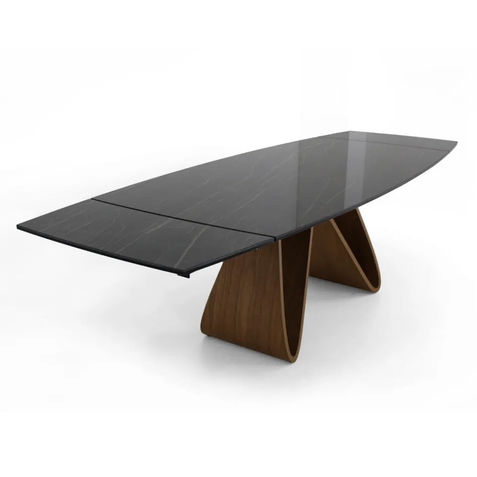 Mesa extensível até 276 cm em Cerâmica Noir Desir Made in Italy - Equator Viadurini