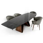 Mesa extensível até 276 cm em Cerâmica Noir Desir Made in Italy - Equator Viadurini