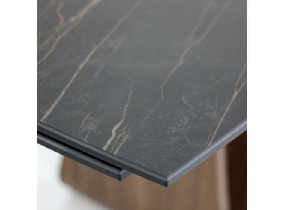 Mesa extensível até 276 cm em Cerâmica Noir Desir Made in Italy - Equator Viadurini