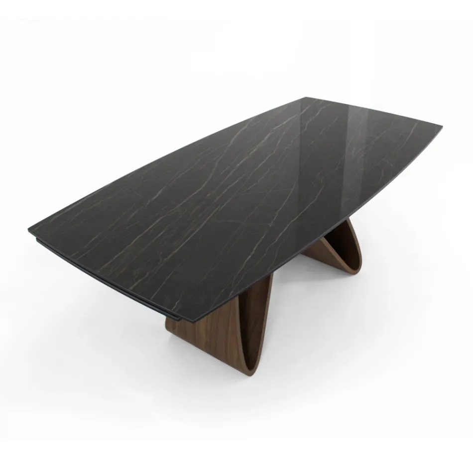 Mesa extensível até 276 cm em Cerâmica Noir Desir Made in Italy - Equator Viadurini