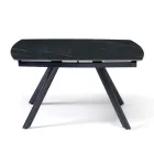 Mesa extensível 140/210x90 cm em pedra sinterizada com efeito mármore - Atrium Viadurini