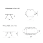 Mesa extensível 140/210x90 cm em pedra sinterizada com efeito mármore - Atrium Viadurini