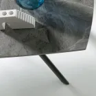 Mesa extensível 140/210x90 cm em pedra sinterizada com efeito mármore - Atrium Viadurini