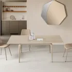 Mesa extensível 160/240x90 cm em pedra sinterizada com efeito mármore - Samus Viadurini