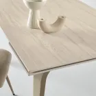 Mesa extensível 160/240x90 cm em pedra sinterizada com efeito mármore - Samus Viadurini