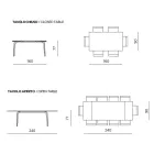 Mesa extensível 160/240x90 cm em pedra sinterizada com efeito mármore - Samus Viadurini