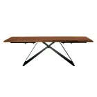 Mesa extensível 160/240x90 cm em nogueira e ferro - Nodo Viadurini