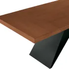 Mesa extensível 160/240x90 cm em nogueira e ferro - Nodo Viadurini