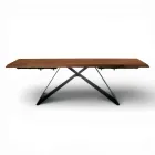 Mesa extensível 160/240x90 cm em nogueira e ferro - Nodo Viadurini