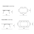 Mesa extensível 160/240x91 cm em vidro fumê e base de metal preto - Coluna Viadurini