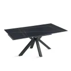 Mesa extensível 180/240x100 cm em pedra sinterizada com efeito mármore - Loggia Viadurini