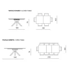Mesa extensível 180/240x100 cm em pedra sinterizada com efeito mármore - Loggia Viadurini