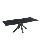 Mesa extensível 180/240x100 cm em pedra sinterizada com efeito mármore - Loggia Viadurini